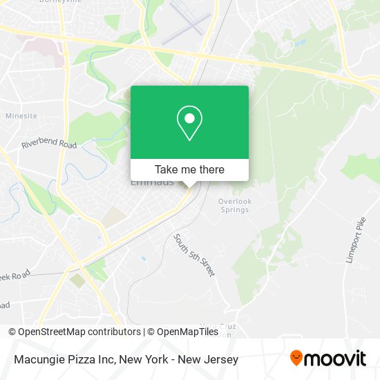 Macungie Pizza Inc map