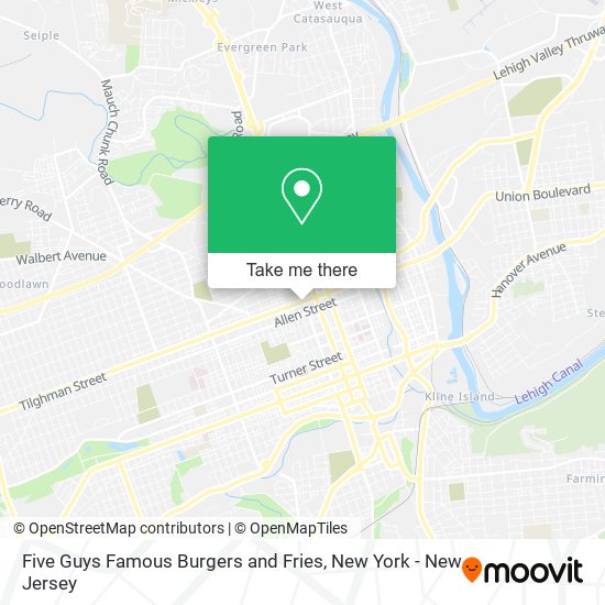 Mapa de Five Guys Famous Burgers and Fries