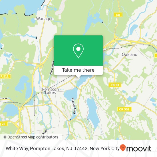 Mapa de White Way, Pompton Lakes, NJ 07442