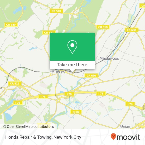 Honda Repair & Towing map