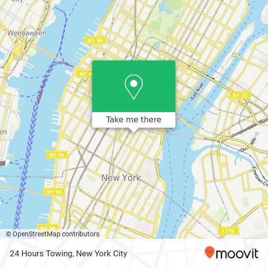 24 Hours Towing map