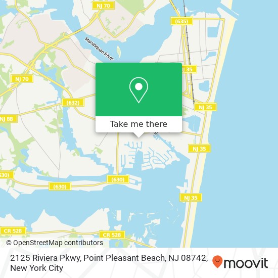 Mapa de 2125 Riviera Pkwy, Point Pleasant Beach, NJ 08742