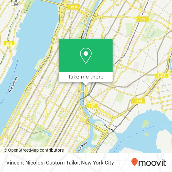 Vincent Nicolosi Custom Tailor map