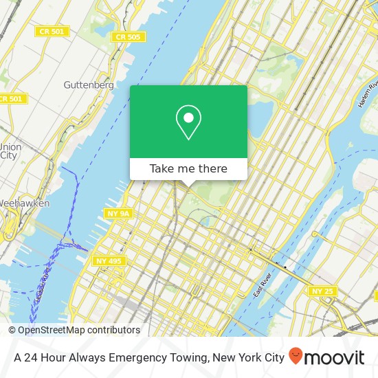 A 24 Hour Always Emergency Towing map