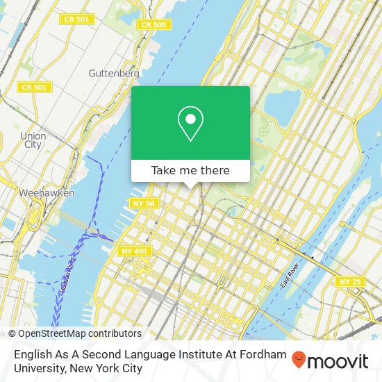 English As A Second Language Institute At Fordham University map