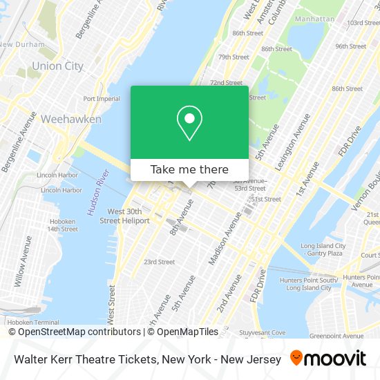 Mapa de Walter Kerr Theatre Tickets