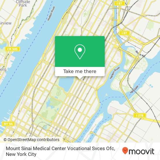Mount Sinai Medical Center Vocational Svces Ofc map