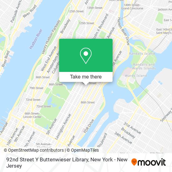Mapa de 92nd Street Y Buttenwieser Library