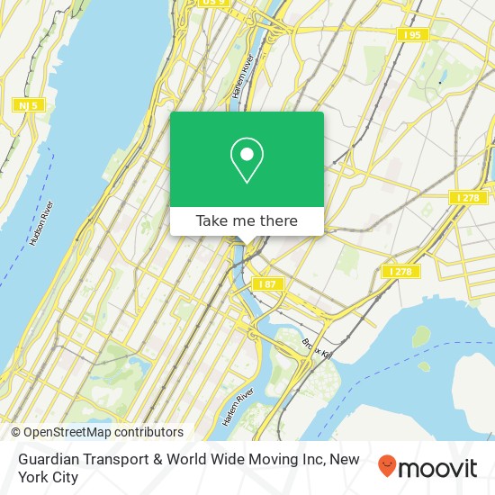 Mapa de Guardian Transport & World Wide Moving Inc