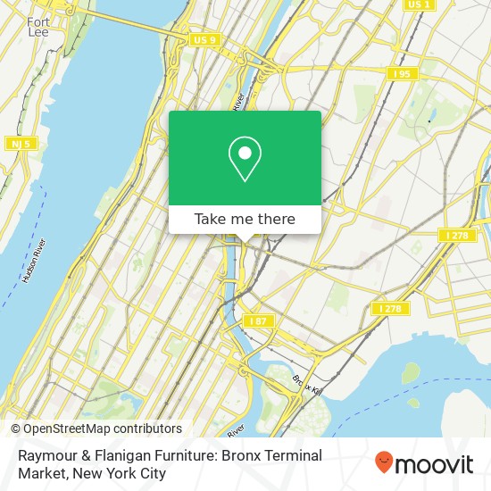 Mapa de Raymour & Flanigan Furniture: Bronx Terminal Market