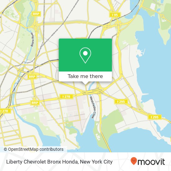 Liberty Chevrolet Bronx Honda map