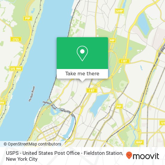 USPS - United States Post Office - Fieldston Station map