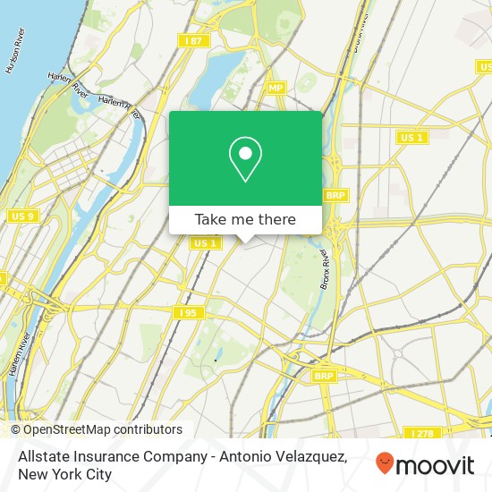 Allstate Insurance Company - Antonio Velazquez map