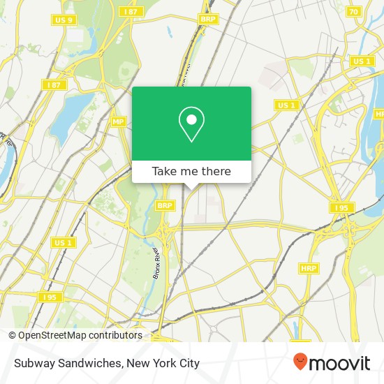 Subway Sandwiches map