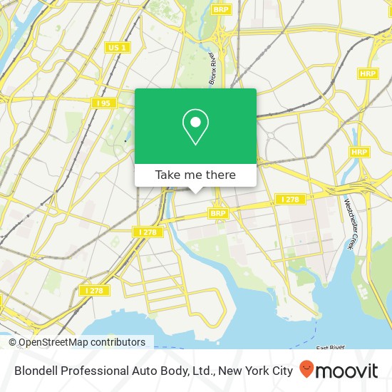 Blondell Professional Auto Body, Ltd. map