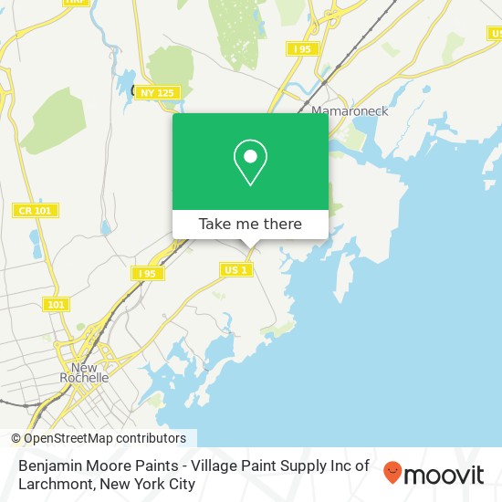 Mapa de Benjamin Moore Paints - Village Paint Supply Inc of Larchmont