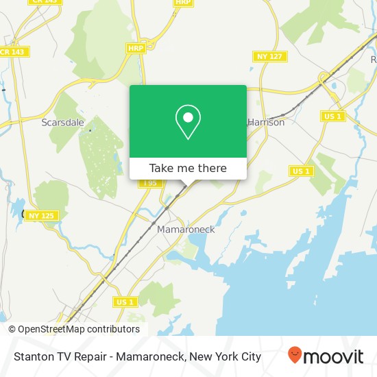 Stanton TV Repair - Mamaroneck map