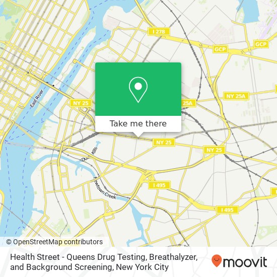 Health Street - Queens Drug Testing, Breathalyzer, and Background Screening map