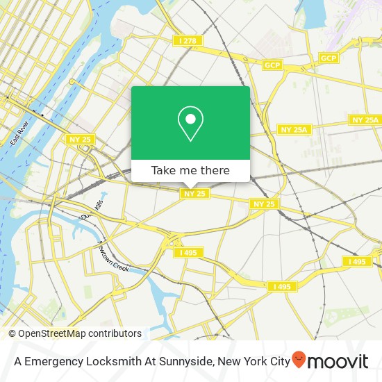 A Emergency Locksmith At Sunnyside map