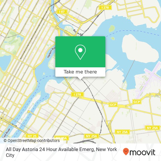 Mapa de All Day Astoria 24 Hour Available Emerg