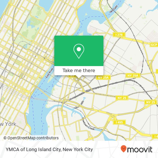 YMCA of Long Island City map