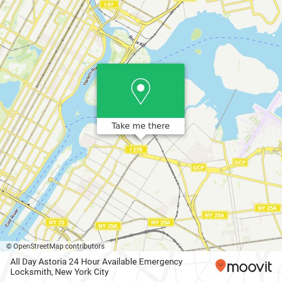 Mapa de All Day Astoria 24 Hour Available Emergency Locksmith
