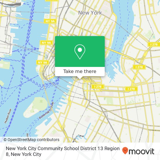 Mapa de New York City Community School District 13 Region 8