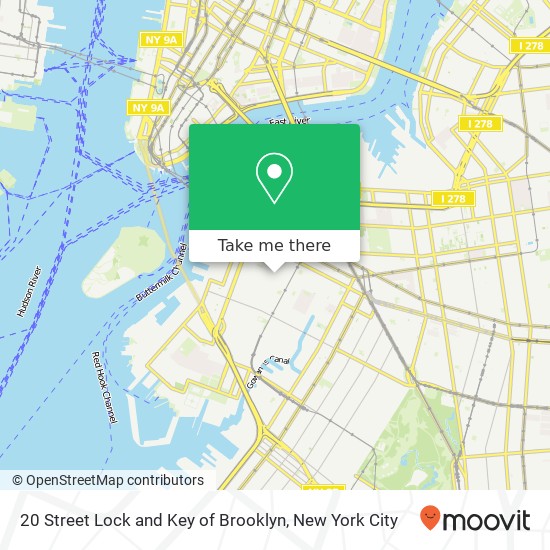 20 Street Lock and Key of Brooklyn map