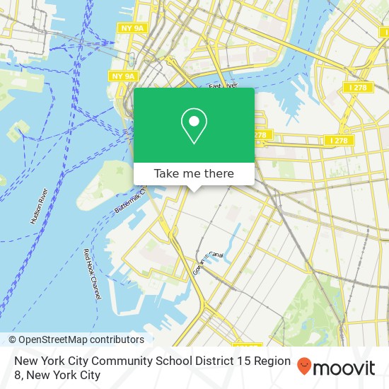 New York City Community School District 15 Region 8 map