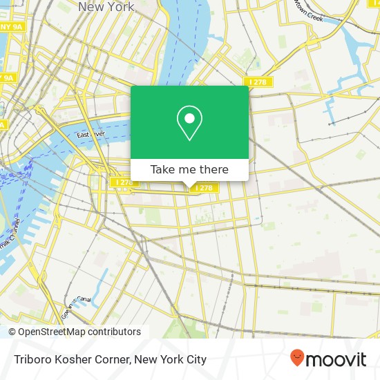 Mapa de Triboro Kosher Corner