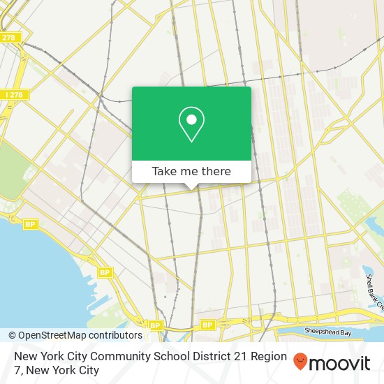 Mapa de New York City Community School District 21 Region 7