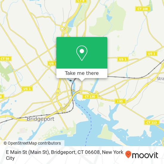 Mapa de E Main St (Main St), Bridgeport, CT 06608