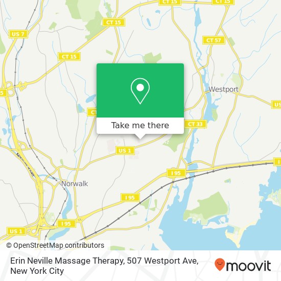Mapa de Erin Neville Massage Therapy, 507 Westport Ave