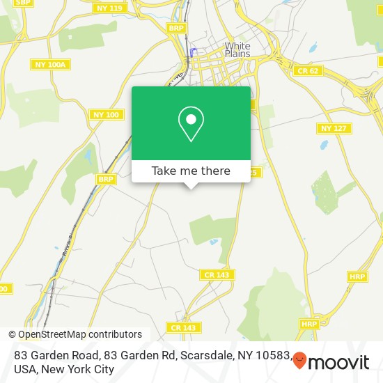 83 Garden Road, 83 Garden Rd, Scarsdale, NY 10583, USA map