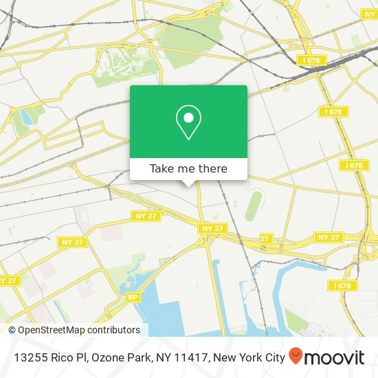 Mapa de 13255 Rico Pl, Ozone Park, NY 11417