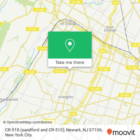 Mapa de CR-510 (sandford and CR-510), Newark, NJ 07106