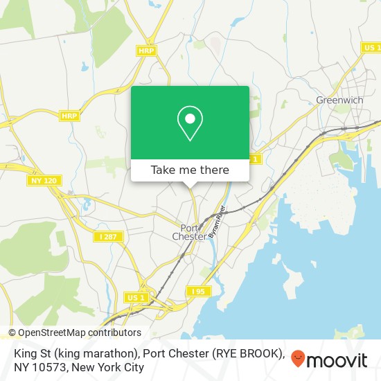 Mapa de King St (king marathon), Port Chester (RYE BROOK), NY 10573