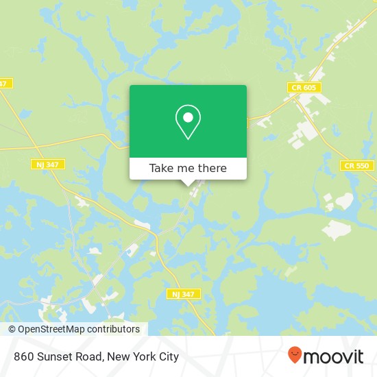 Mapa de 860 Sunset Road, 860 Sunset Rd, Woodbine, NJ 08270, USA