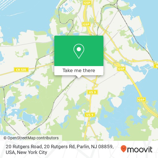 Mapa de 20 Rutgers Road, 20 Rutgers Rd, Parlin, NJ 08859, USA