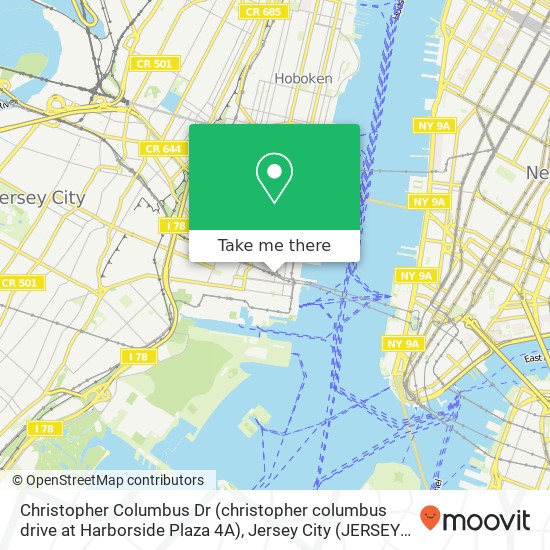 Mapa de Christopher Columbus Dr (christopher columbus drive at Harborside Plaza 4A), Jersey City (JERSEY CITY), NJ 07311