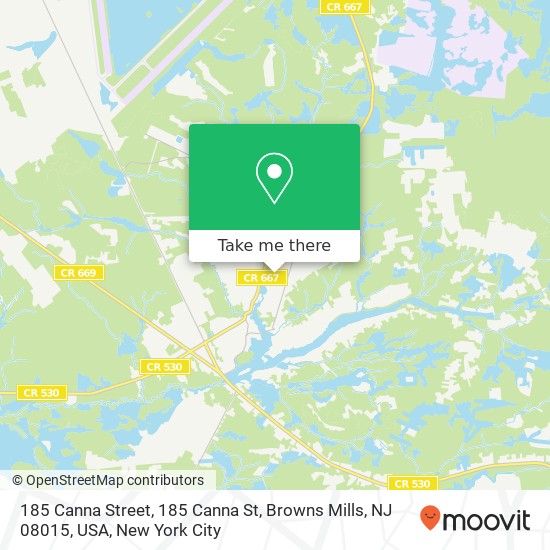 Mapa de 185 Canna Street, 185 Canna St, Browns Mills, NJ 08015, USA