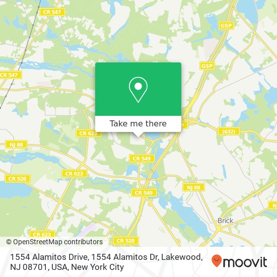 1554 Alamitos Drive, 1554 Alamitos Dr, Lakewood, NJ 08701, USA map