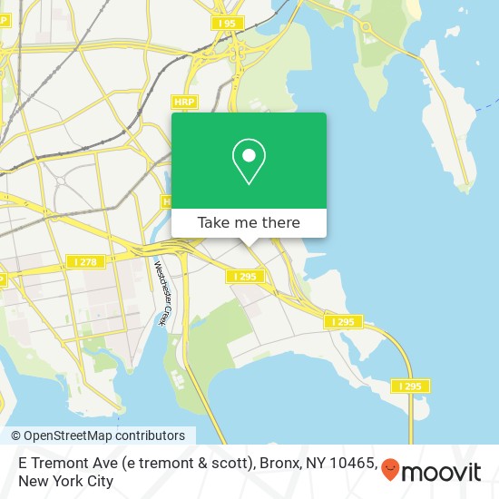 Mapa de E Tremont Ave (e tremont & scott), Bronx, NY 10465