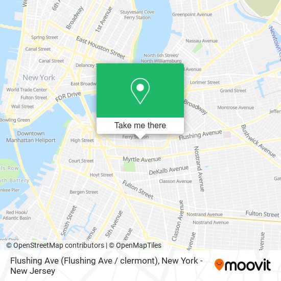 Flushing Ave (Flushing Ave / clermont) map