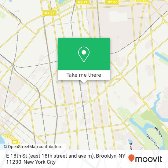 Mapa de E 18th St (east 18th street and ave m), Brooklyn, NY 11230