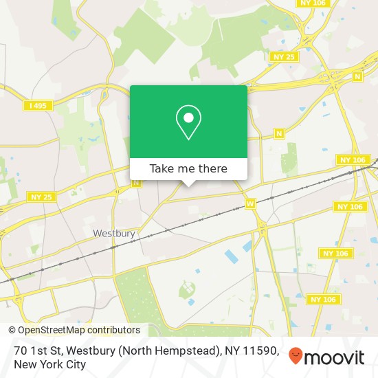 Mapa de 70 1st St, Westbury (North Hempstead), NY 11590