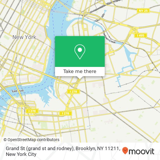 Mapa de Grand St (grand st and rodney), Brooklyn, NY 11211