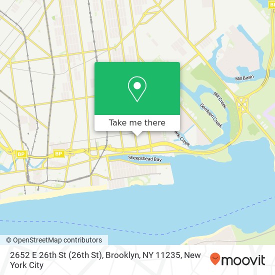 Mapa de 2652 E 26th St (26th St), Brooklyn, NY 11235