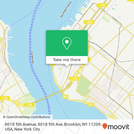 Mapa de 8018 5th Avenue, 8018 5th Ave, Brooklyn, NY 11209, USA