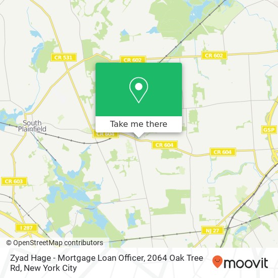 Zyad Hage - Mortgage Loan Officer, 2064 Oak Tree Rd map